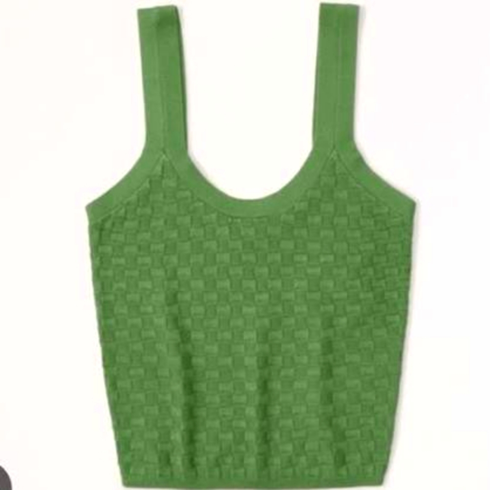 Ottoman Scoop Neck Checkered Tank